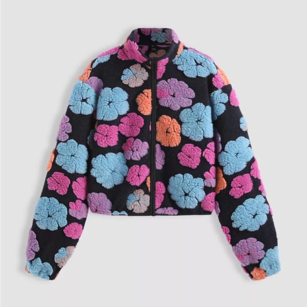 NWT Cider Floral Pattern Fluffy Jacket
